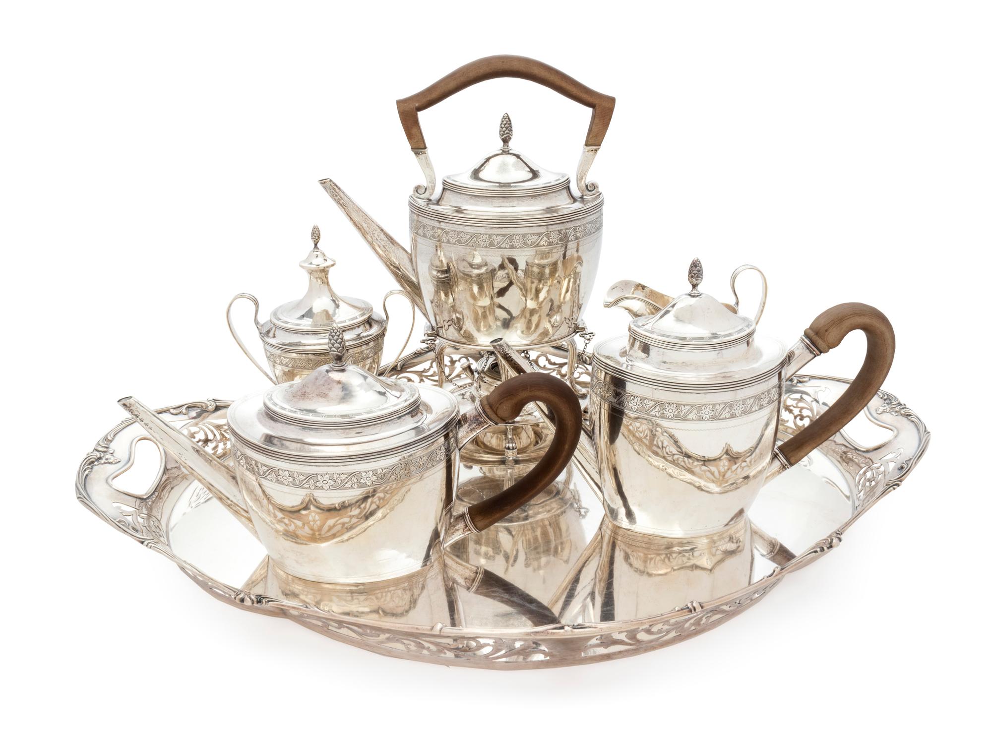An American Silver Five-Piece Tea and Coffee Service — Gorham Mfg. Co., Providence, RI