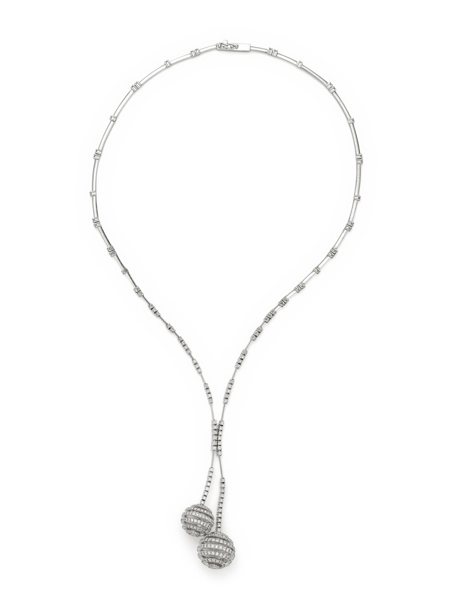 STEFAN HAFNER, WHITE GOLD AND DIAMOND NEGLIGEE NECKLACE