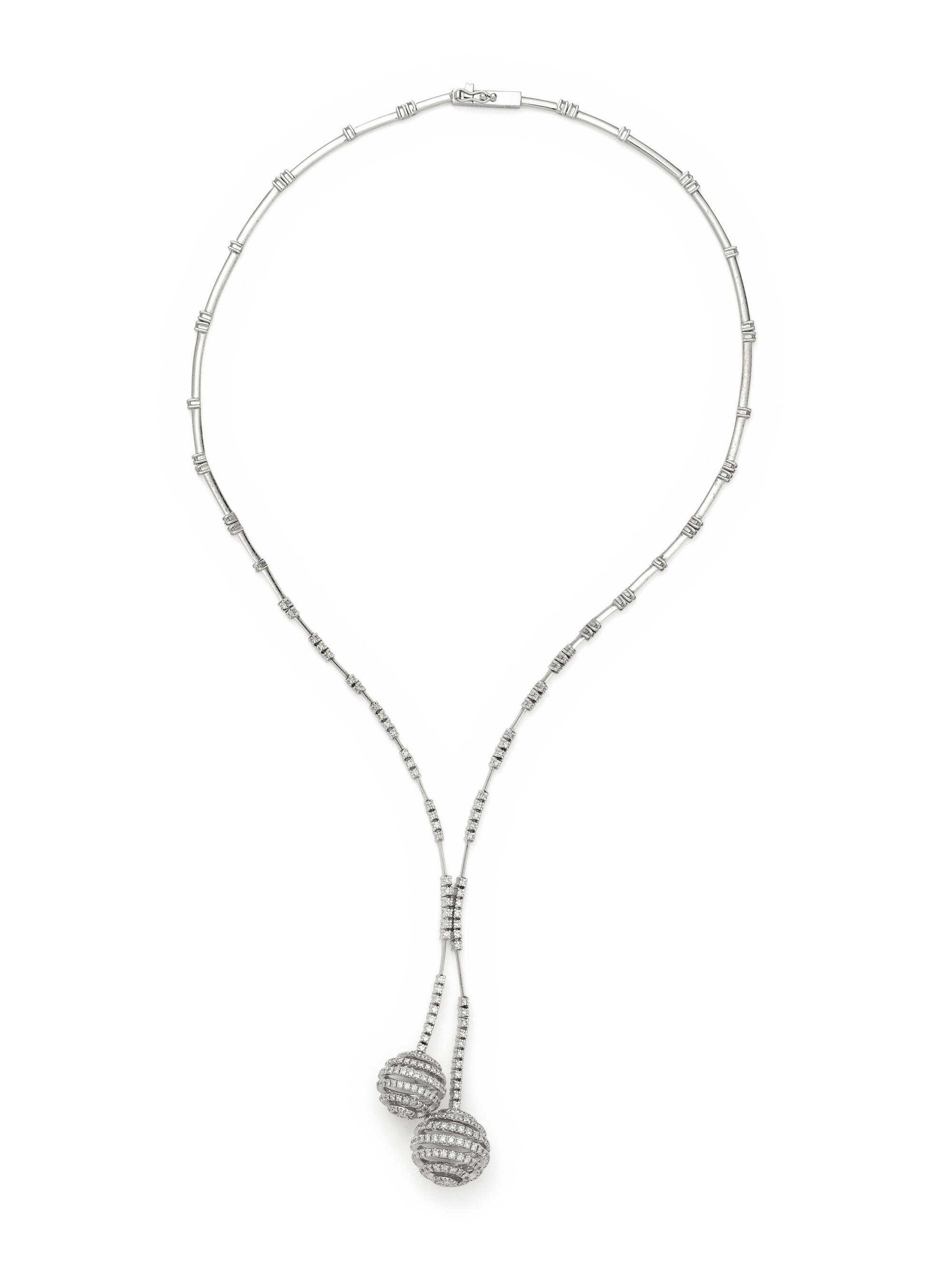 STEFAN HAFNER, WHITE GOLD AND DIAMOND NEGLIGEE NECKLACE