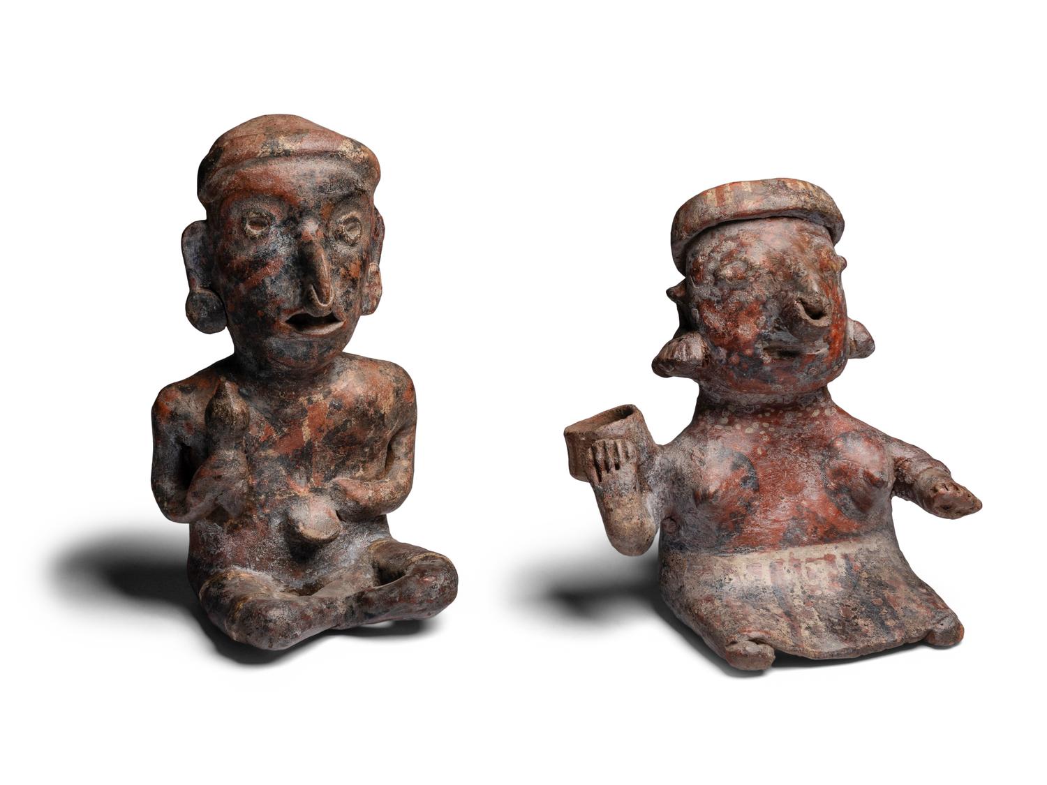 Two Nayarit Terracotta Seated Figures