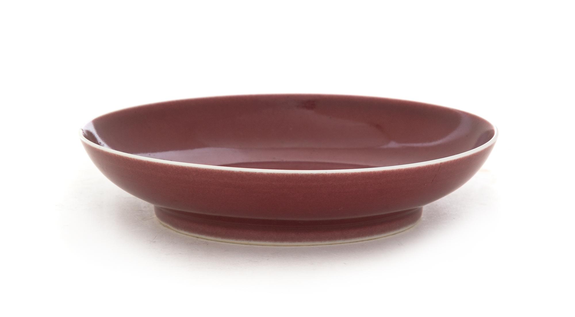 A Copper Red Glazed Porcelain Dish Diameter 6 1/2 inches. — QIANLONG PERIOD (1736-1795)