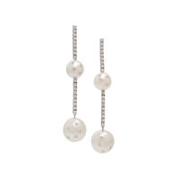 SOUTH SEA CULTURED PEARL AND DIAMOND EARRINGS