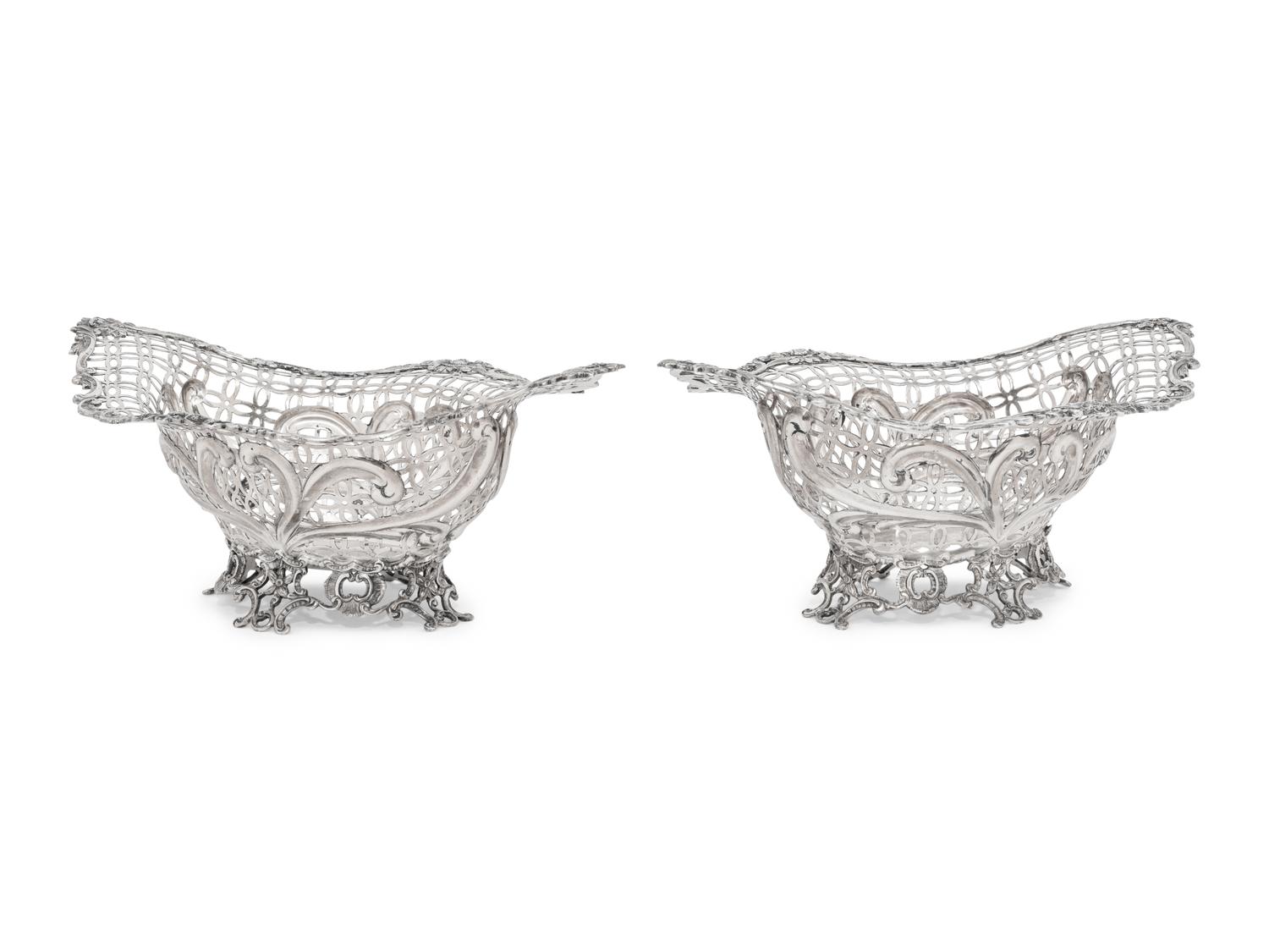 A Pair of Victorian Silver Reticulated Baskets