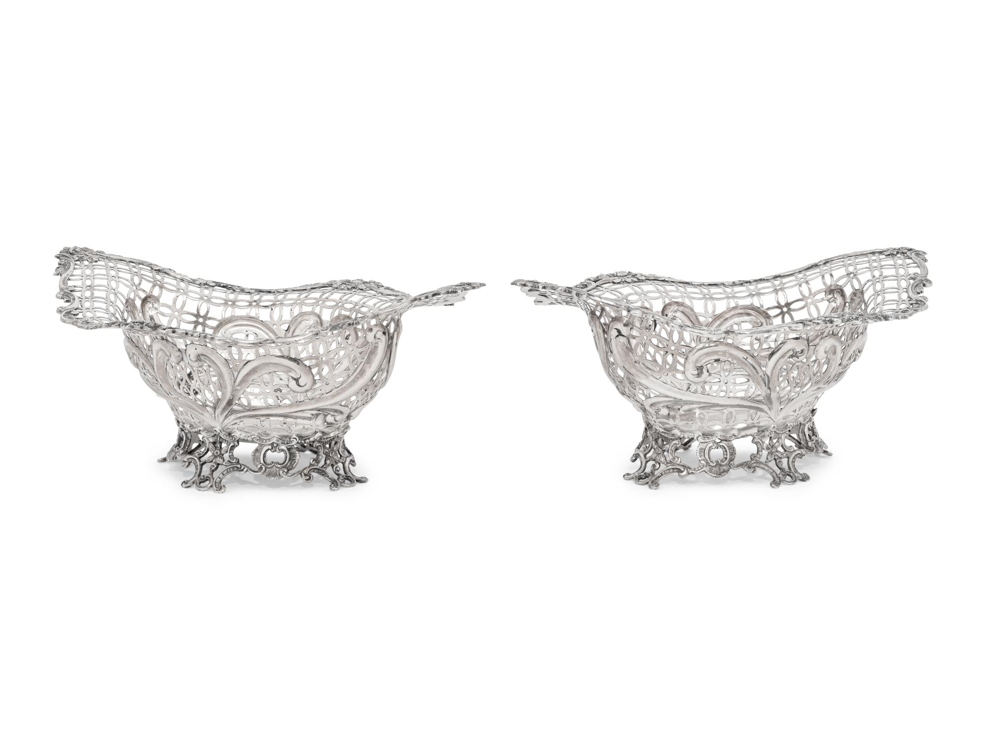 A Pair of Victorian Silver Reticulated Baskets