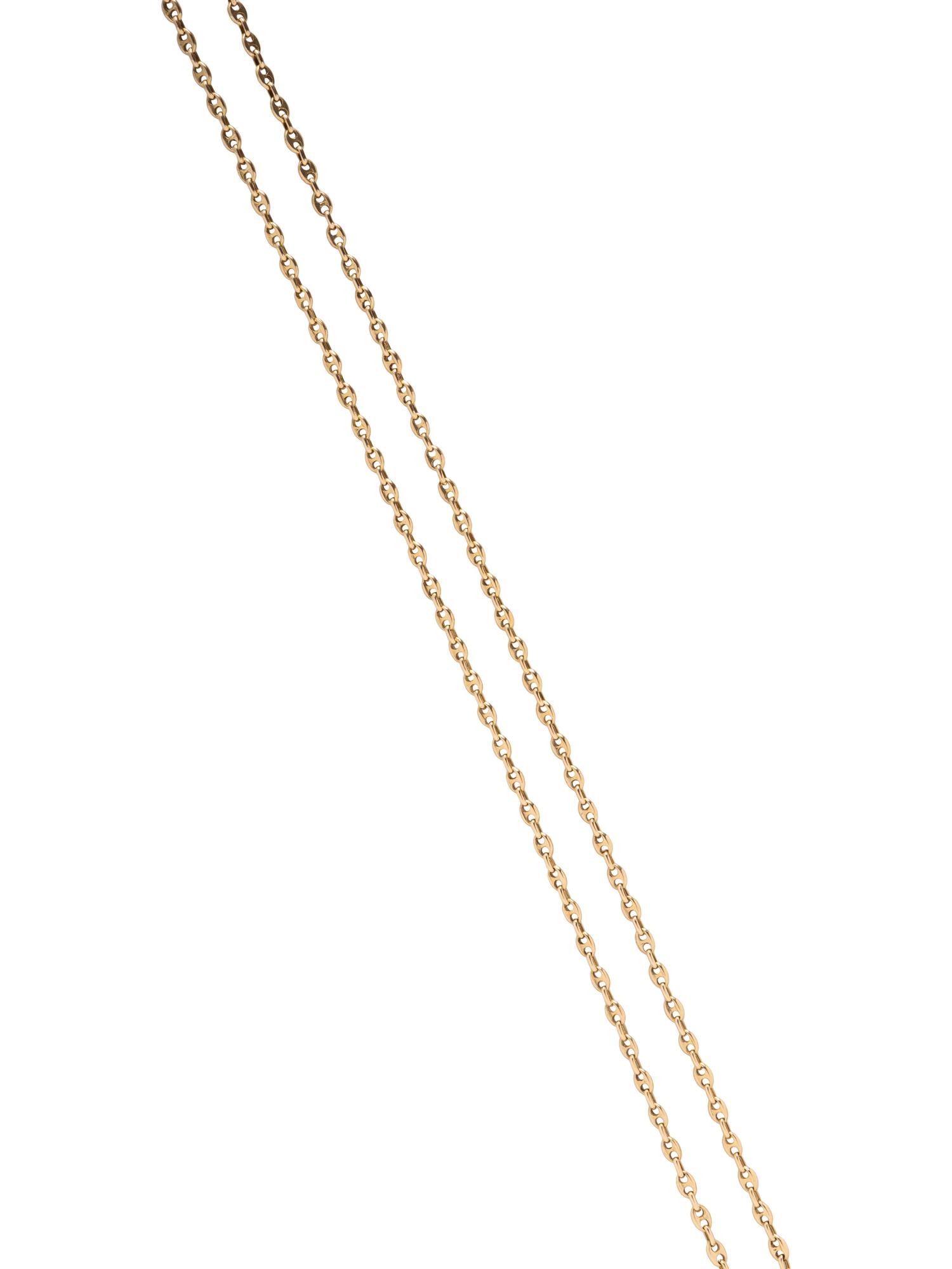 YELLOW GOLD FANCY MARINER LINK LONG CHAIN NECKLACE