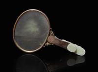 A Chinese jade and hardstone-embellished mirror 嵌玉鏡