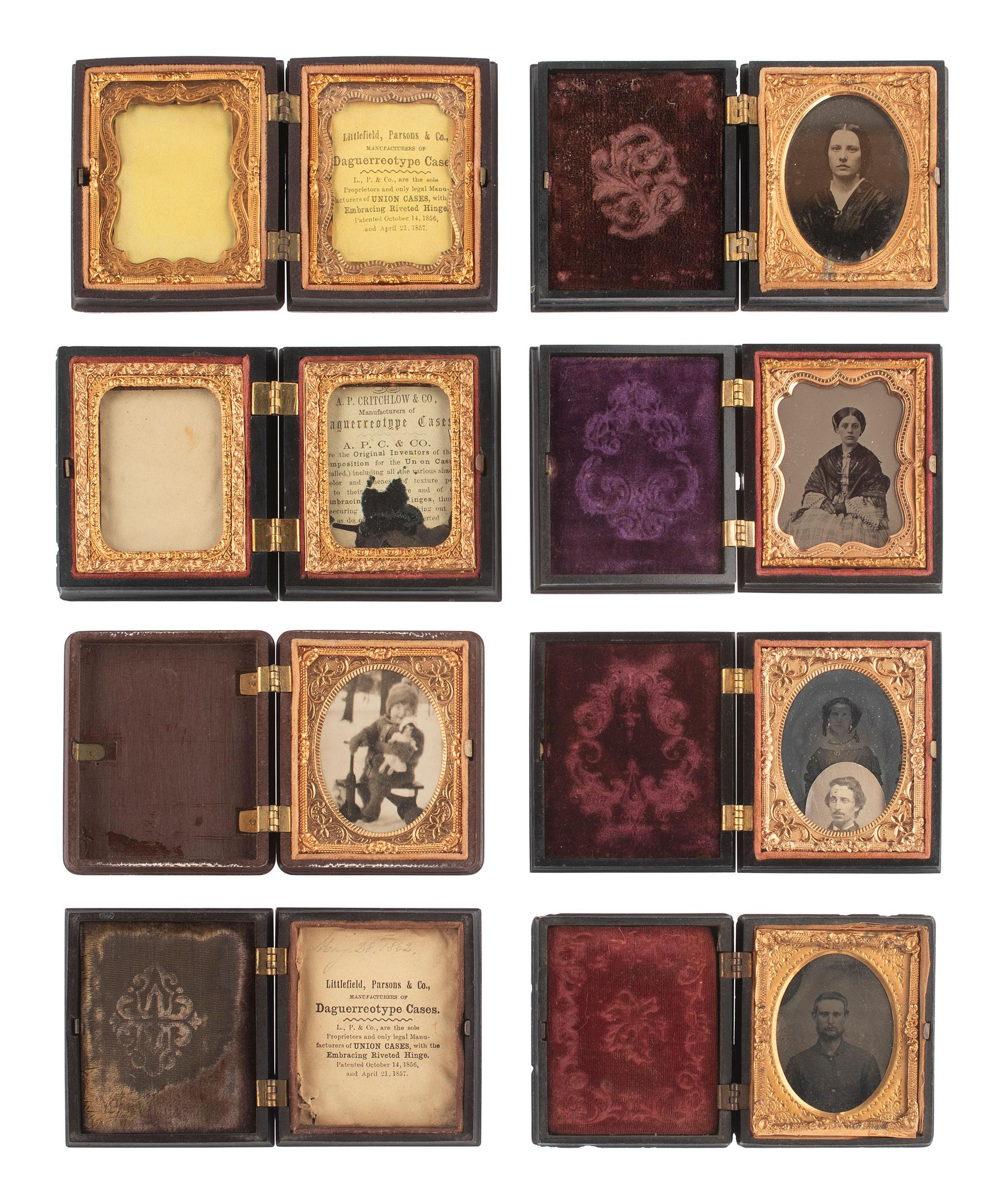 [EARLY PHOTOGRAPHY]. 27 assorted Union cases with floral, geometric, and scroll designs.