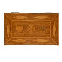 [LINCOLN CONSPIRATORS]. A marquetry box constructed by Lincoln conspirator Dr. Samuel Mudd while imprisoned at Fort Jefferson, ca 1867.