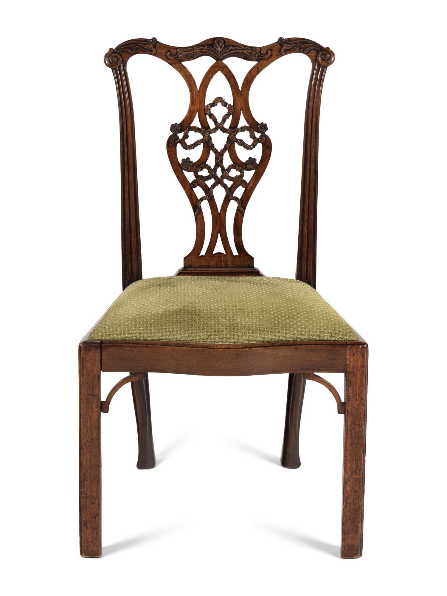 A George III Carved Mahogany Side Chair