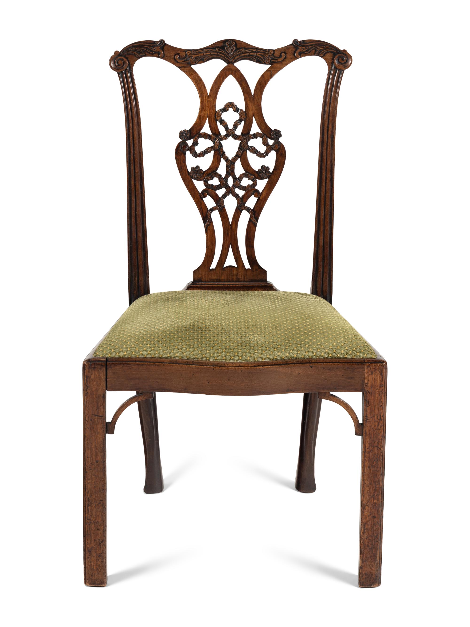 A George III Carved Mahogany Side Chair