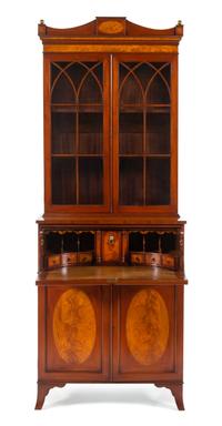 A Federal Style Mahogany Secretary Bookcase Height 82 x width 30 x depth 16 1/2 inches. — LATE 19TH/EARLY 20TH CENTURY