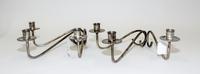 A Pair of American Silver Three-Light Candelabra, Fisher Silversmiths Inc., Jersey City, NJ, each with three cylindrical cups surmounti