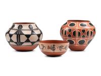 Kewa Pottery Jars and Bowl