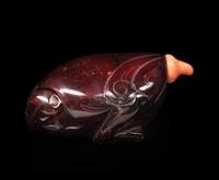 An Amber Frog-Form Snuff Bottle