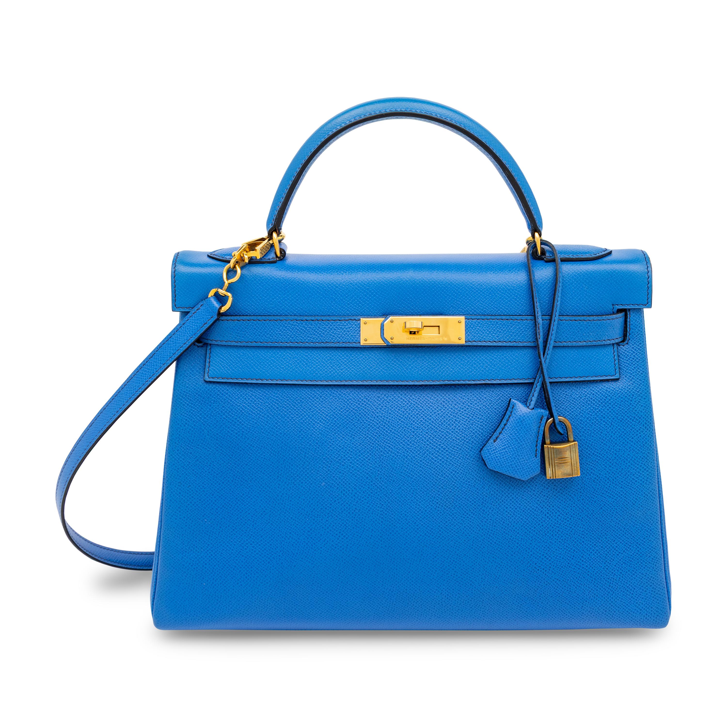 Hermès, Kelly 32 in Bleu France Epsom