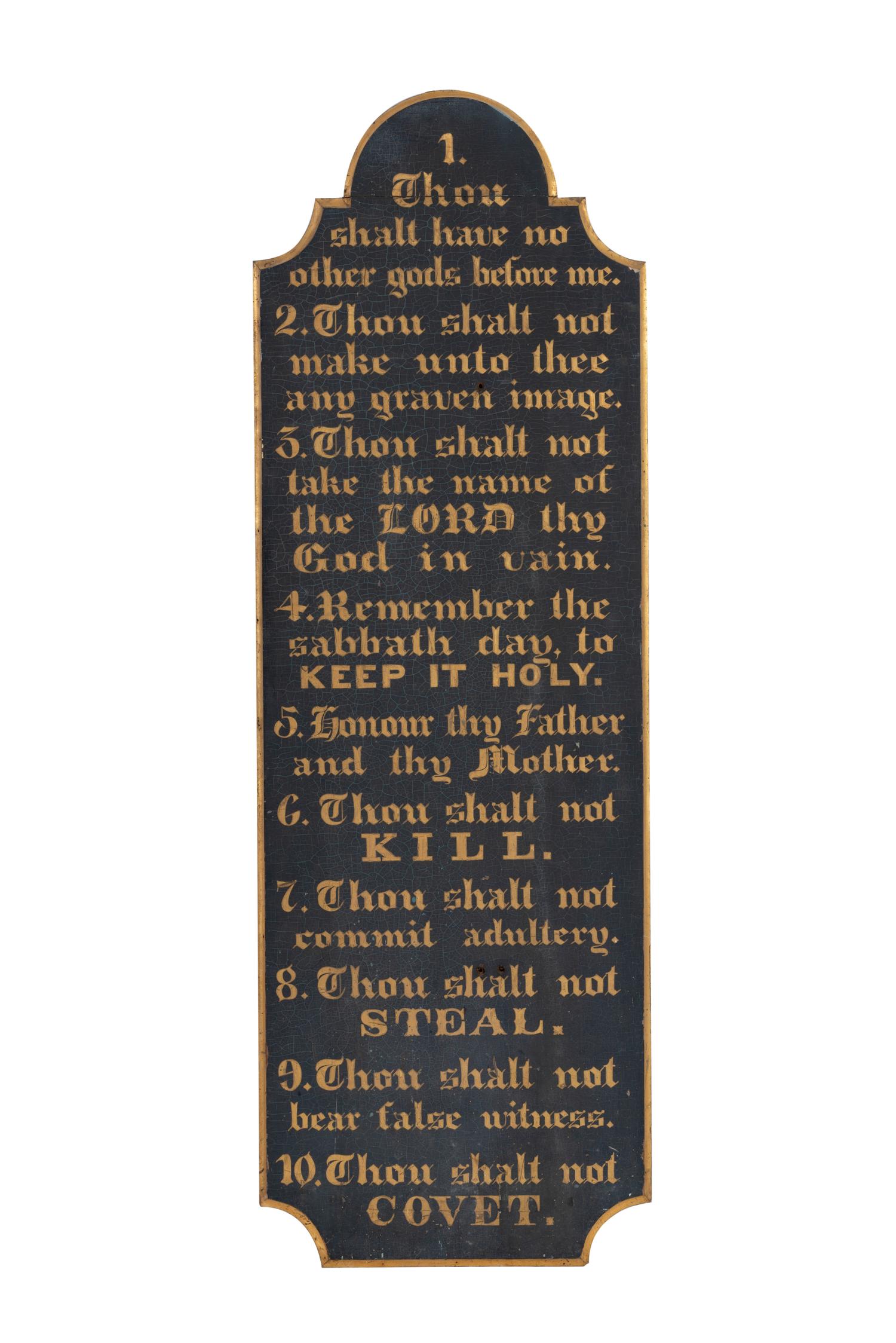 A Painted Ten Commandments Panel