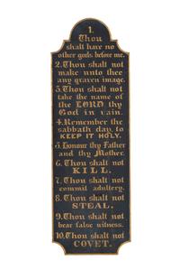 A Painted Ten Commandments Panel