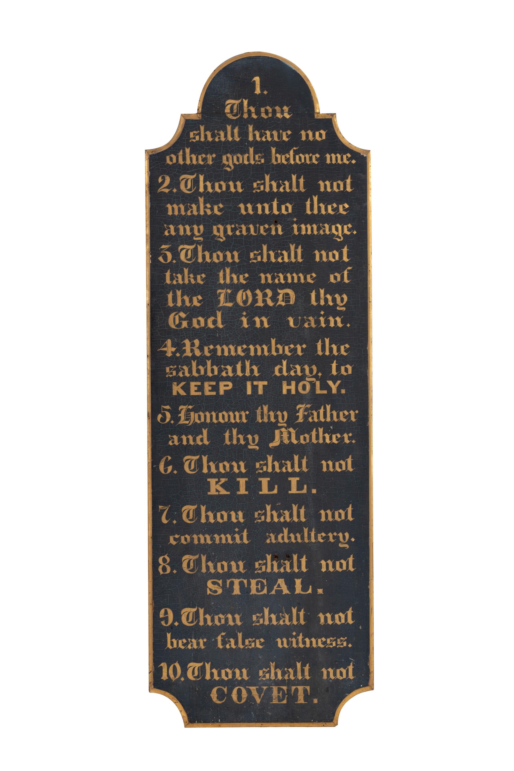 A Painted Ten Commandments Panel