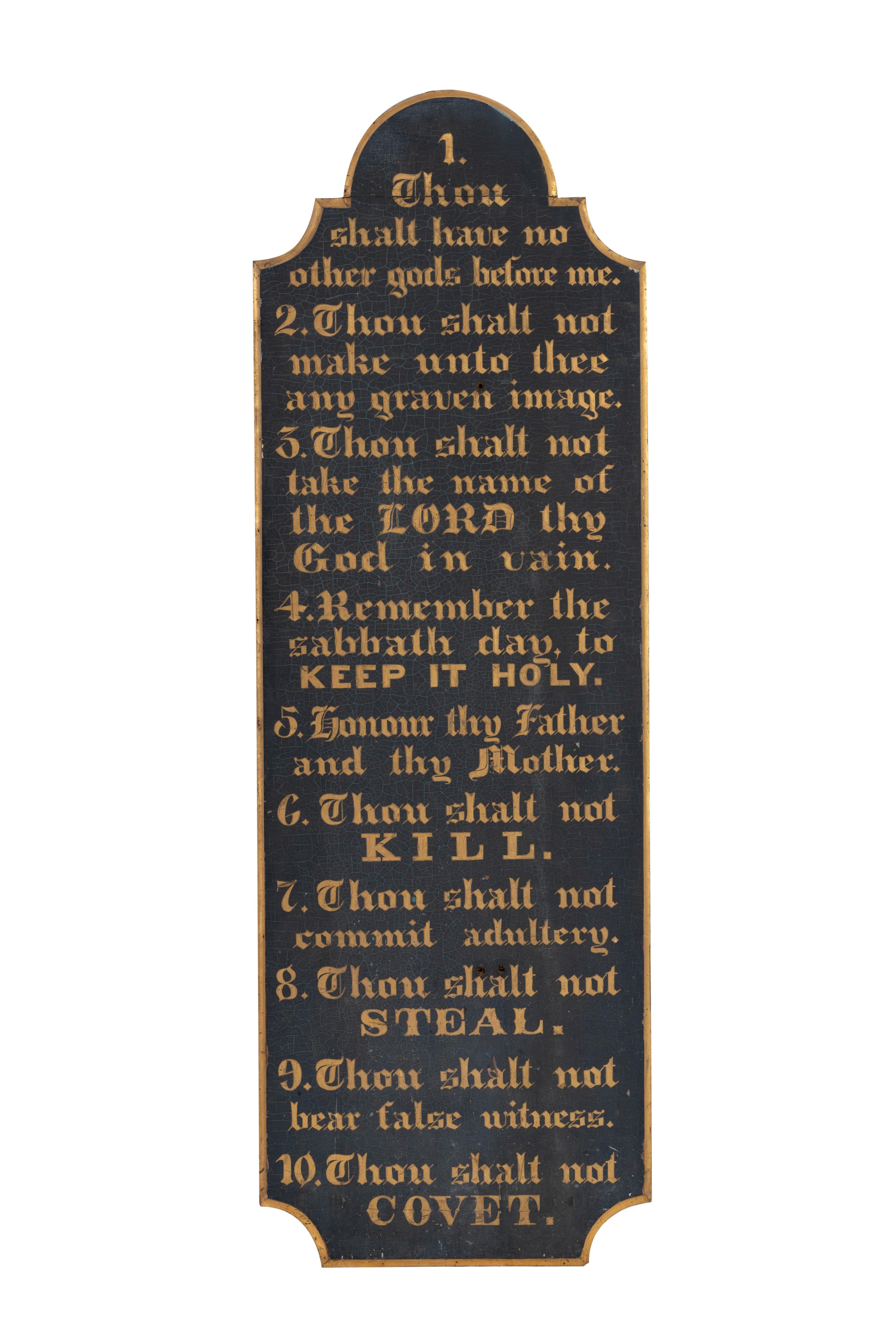 A Painted Ten Commandments Panel