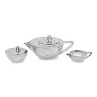 An Ercuis Silver-Plate Three-Piece Tea Service
