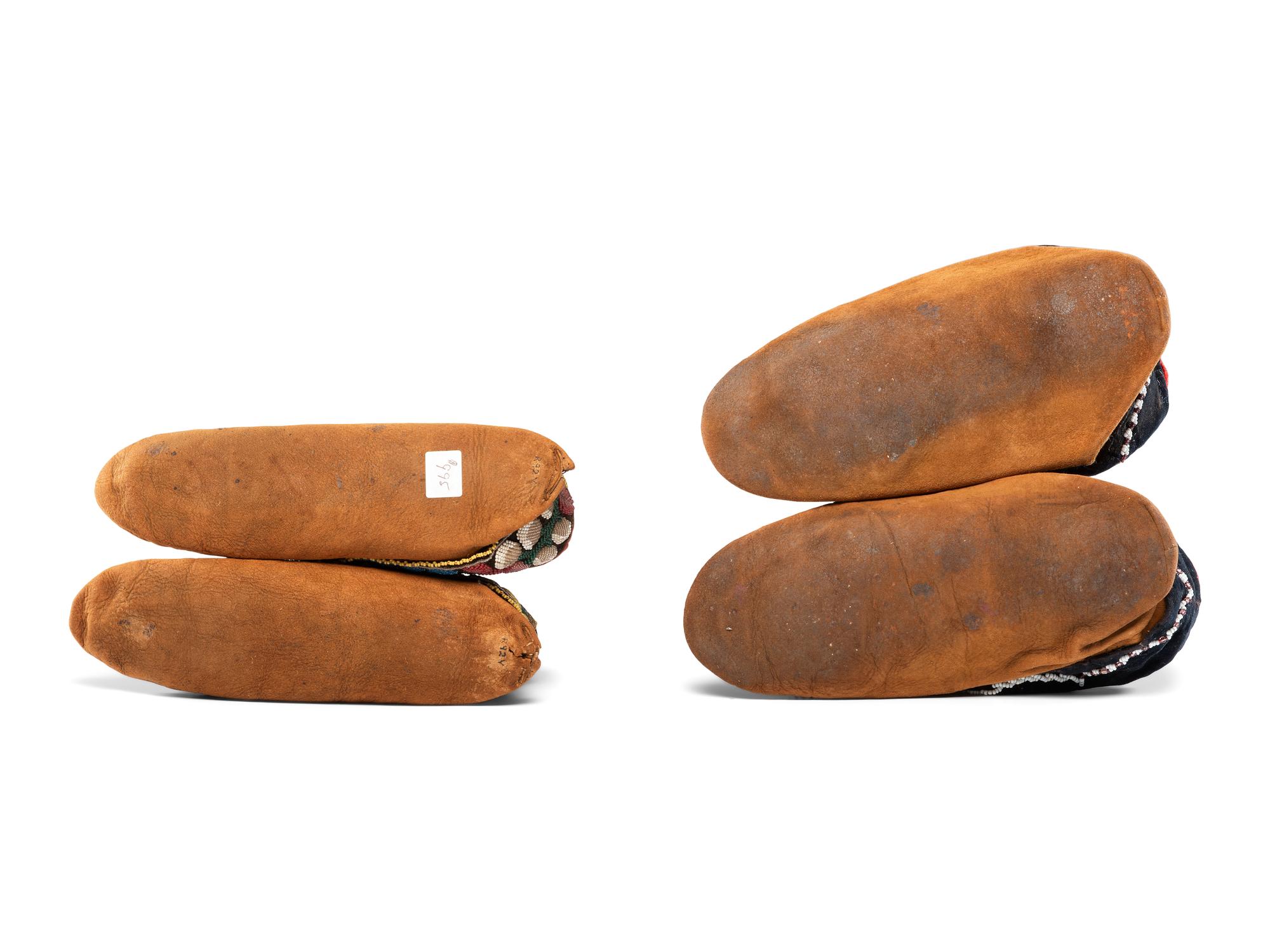 Collection of Great Lakes Beaded Hide Moccasins