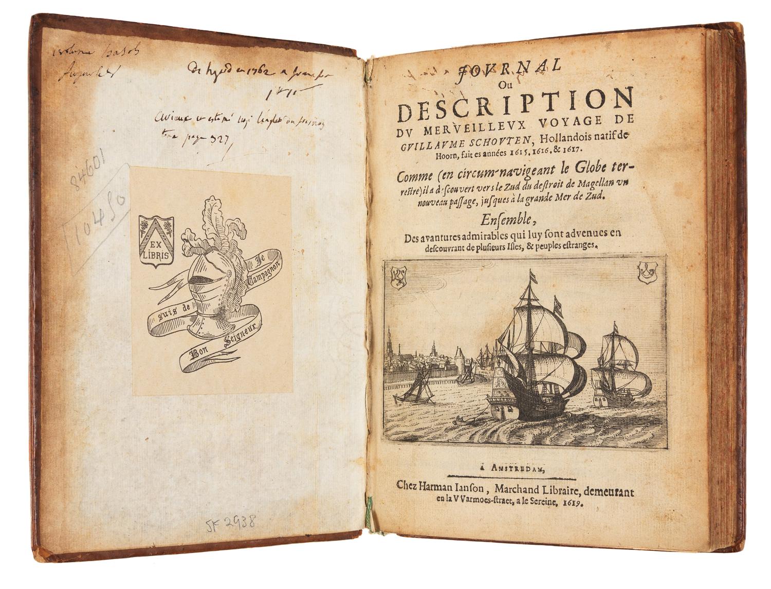 SCHOUTEN, Willem Corneliszoon (ca 1567-1625). Journal ou Description du Merveilleux Voyage de Guillaume Schouten. Amsterdam, 1619.