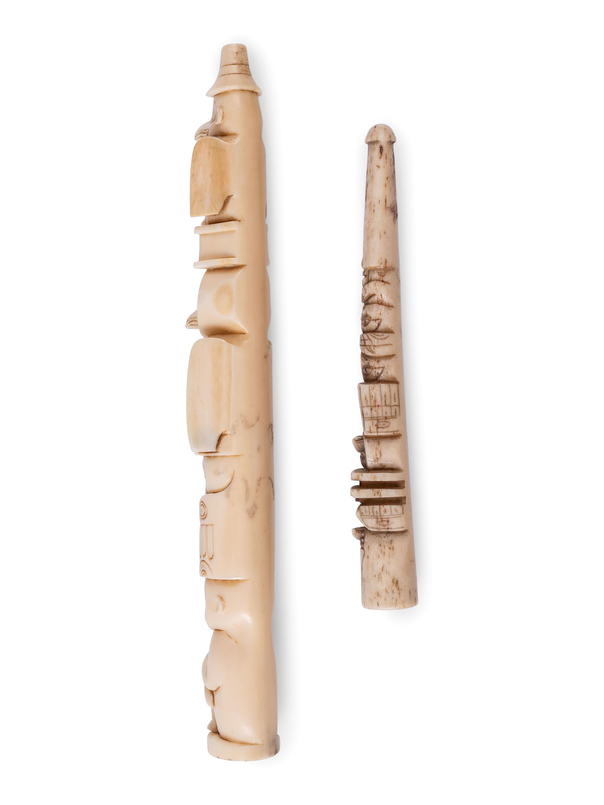 Northwest Coast Model Totem Pole and Cigarette Holder