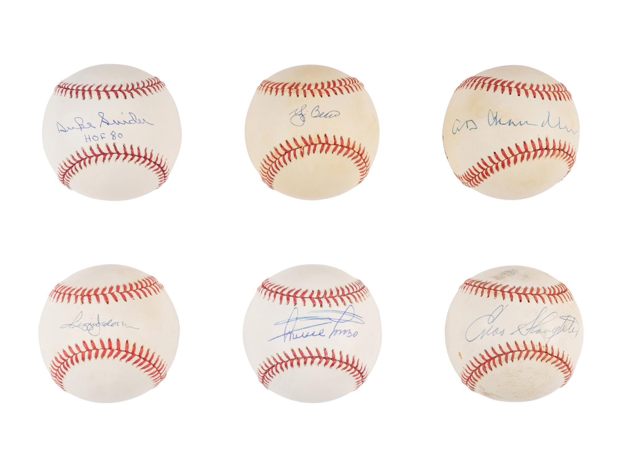 A Group of 24 Baseball Hall of Fame Single Signed Autograph Baseballs (Beckett Authentication Services, PSA)