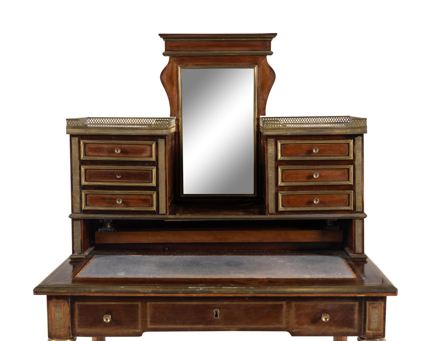 A Directoire Brass Mounted Mahogany Bonheur du Jour