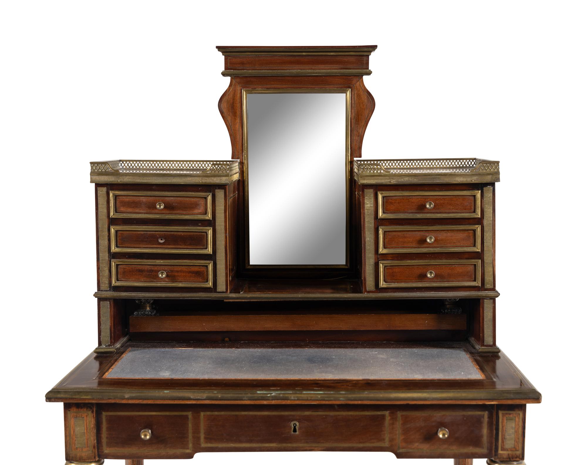 A Directoire Brass Mounted Mahogany Bonheur du Jour