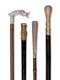 Four Decorative Walking Sticks