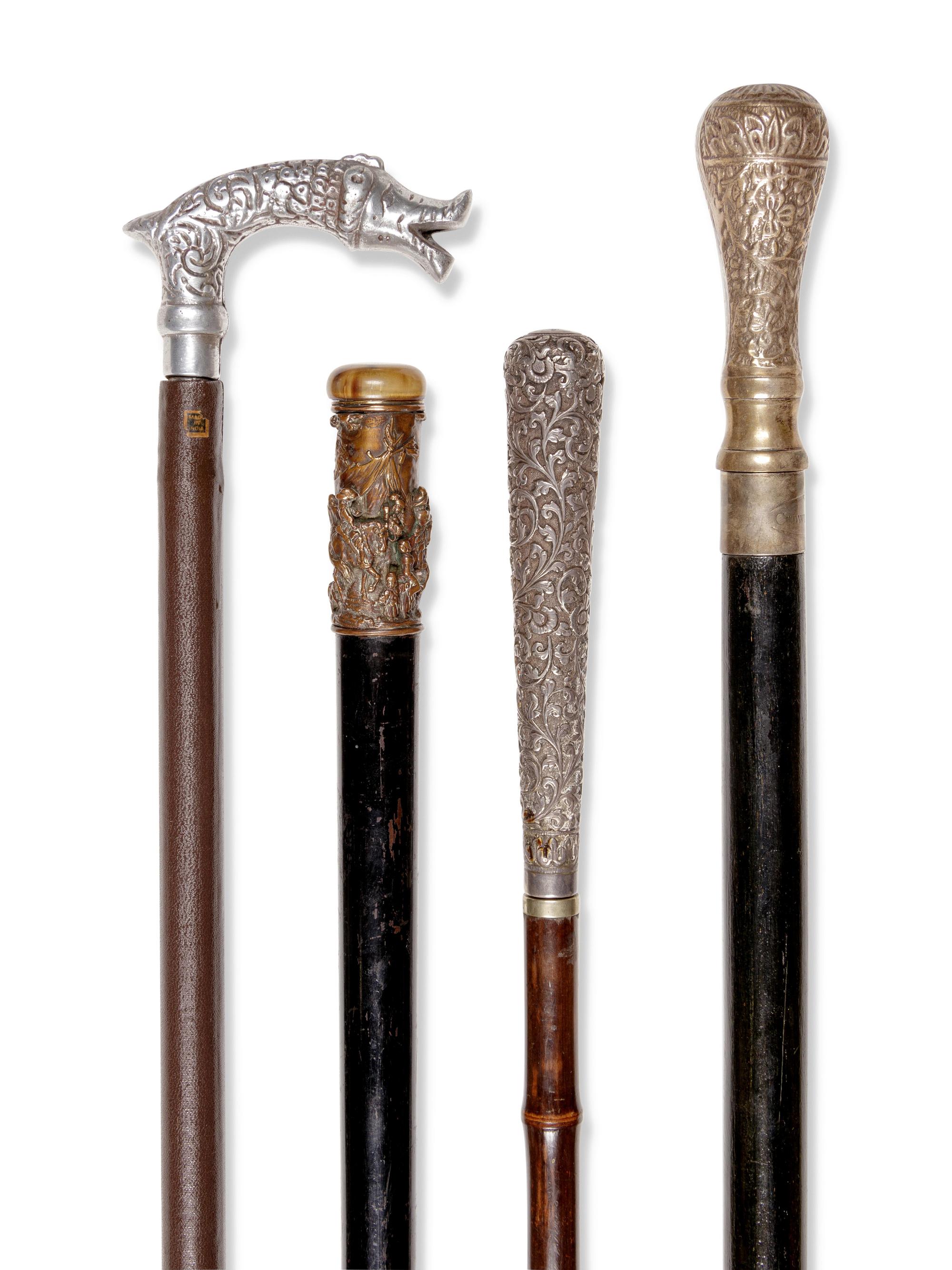 Four Decorative Walking Sticks