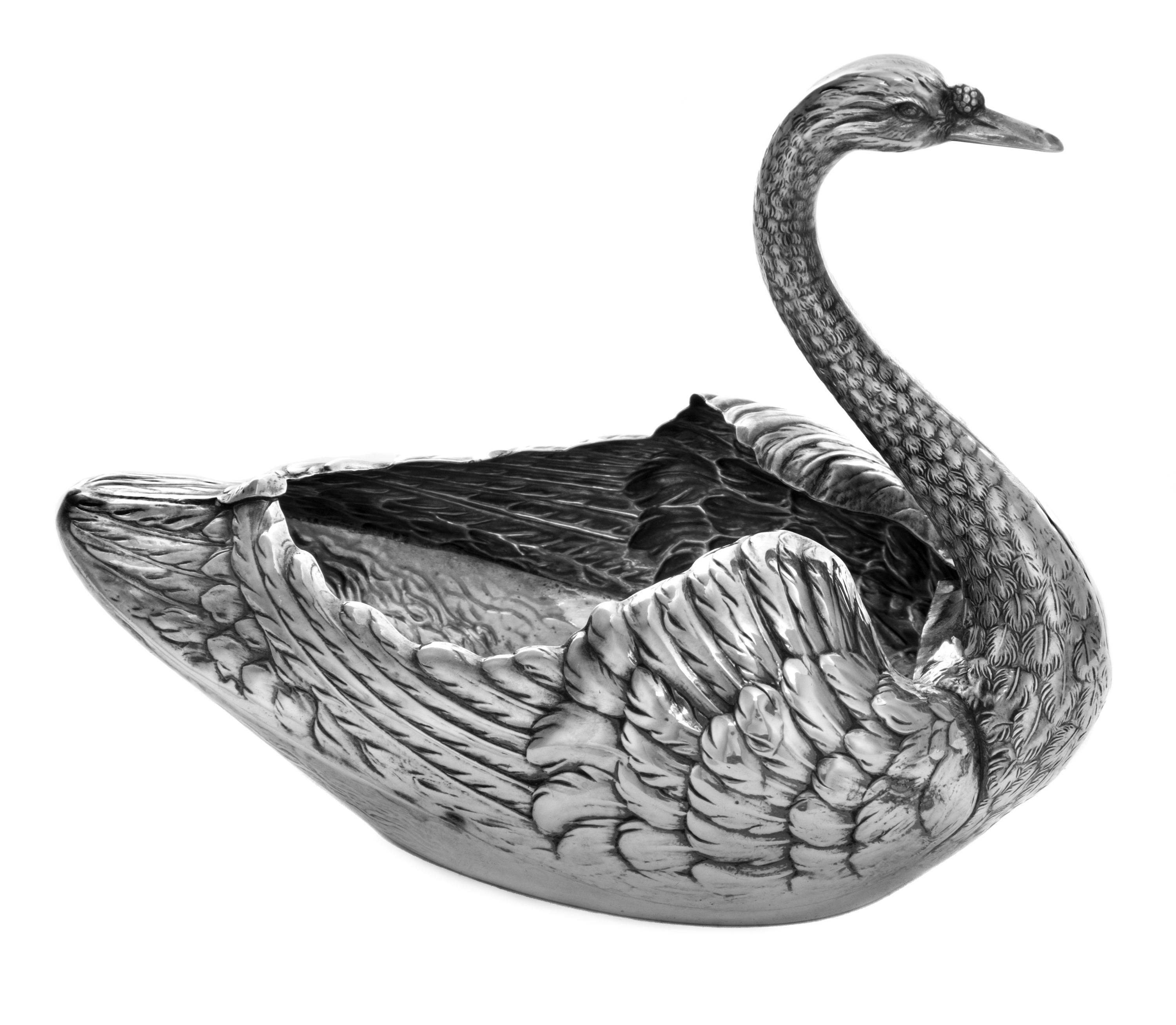 An American Silver Bowl, Gorham Mfg. Co., Providence, RI , in the form of a swan.