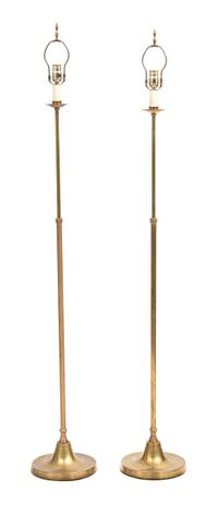 A Pair of Brass Floor Lamps Height 62 inches. — 20TH CENTURY