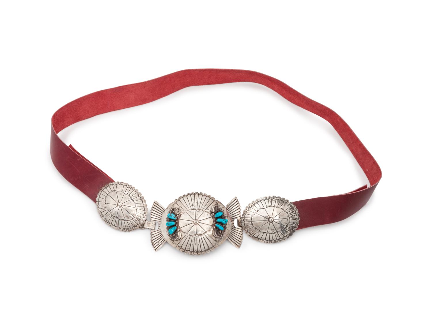 Navajo Silver and Turquoise Belt Buckle