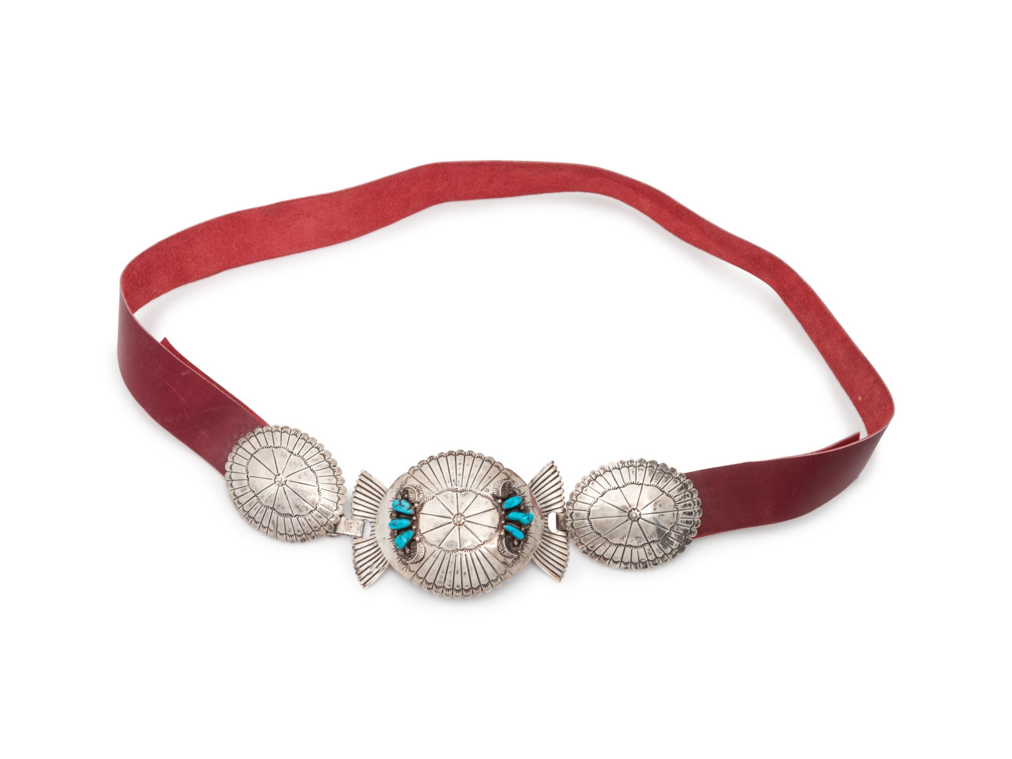 Navajo Silver and Turquoise Belt Buckle