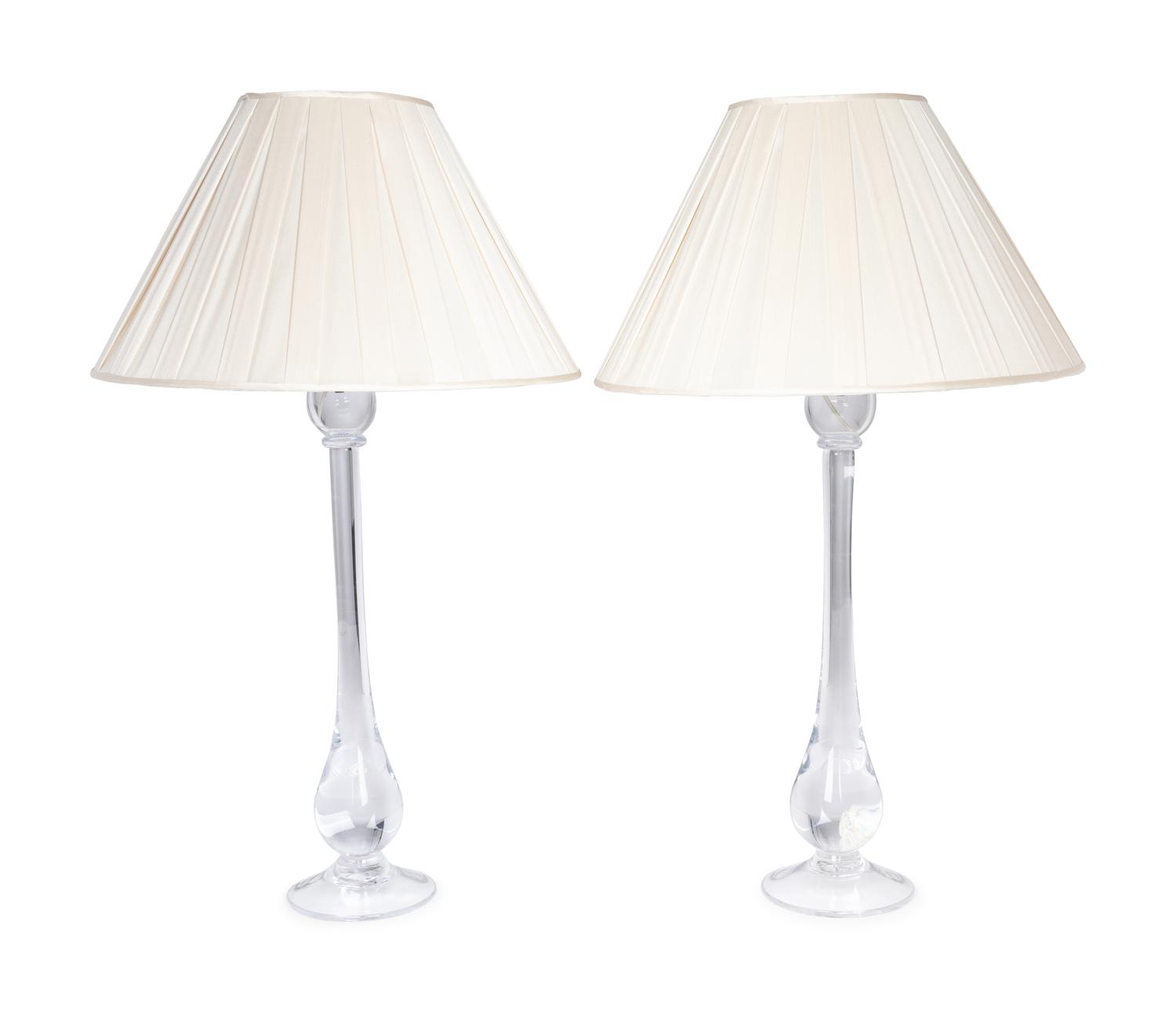 A Pair of Simon Pearce Blown Glass Lamps