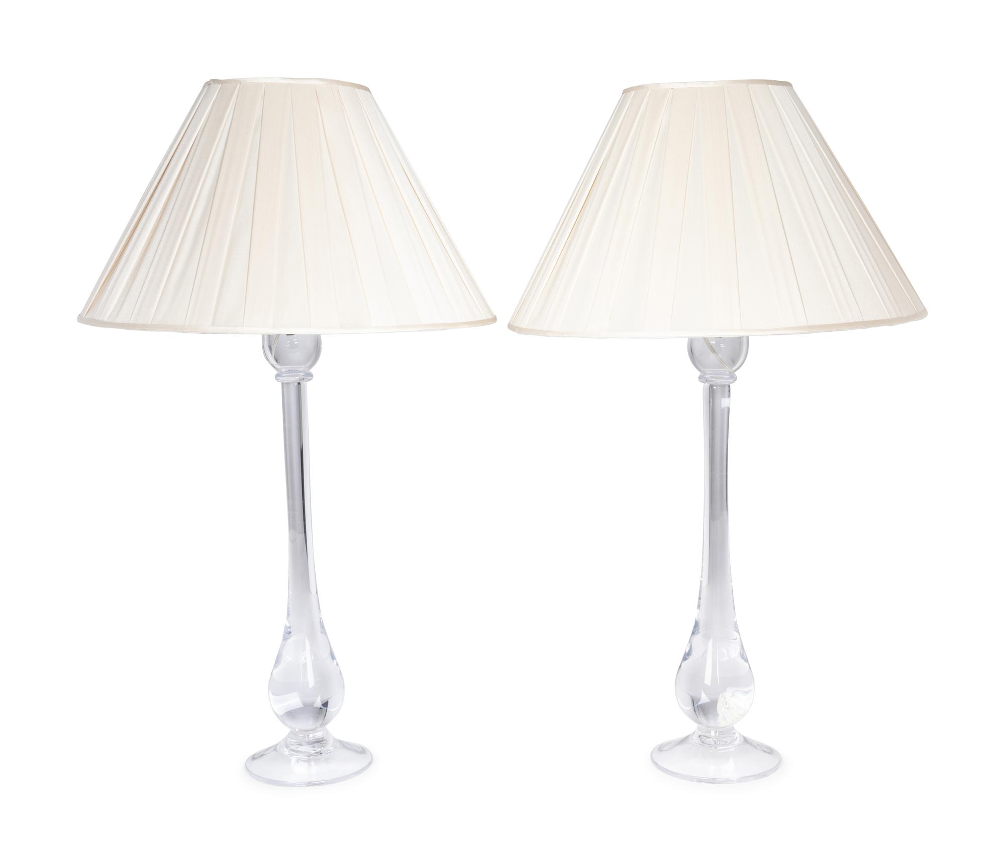 A Pair of Simon Pearce Blown Glass Lamps