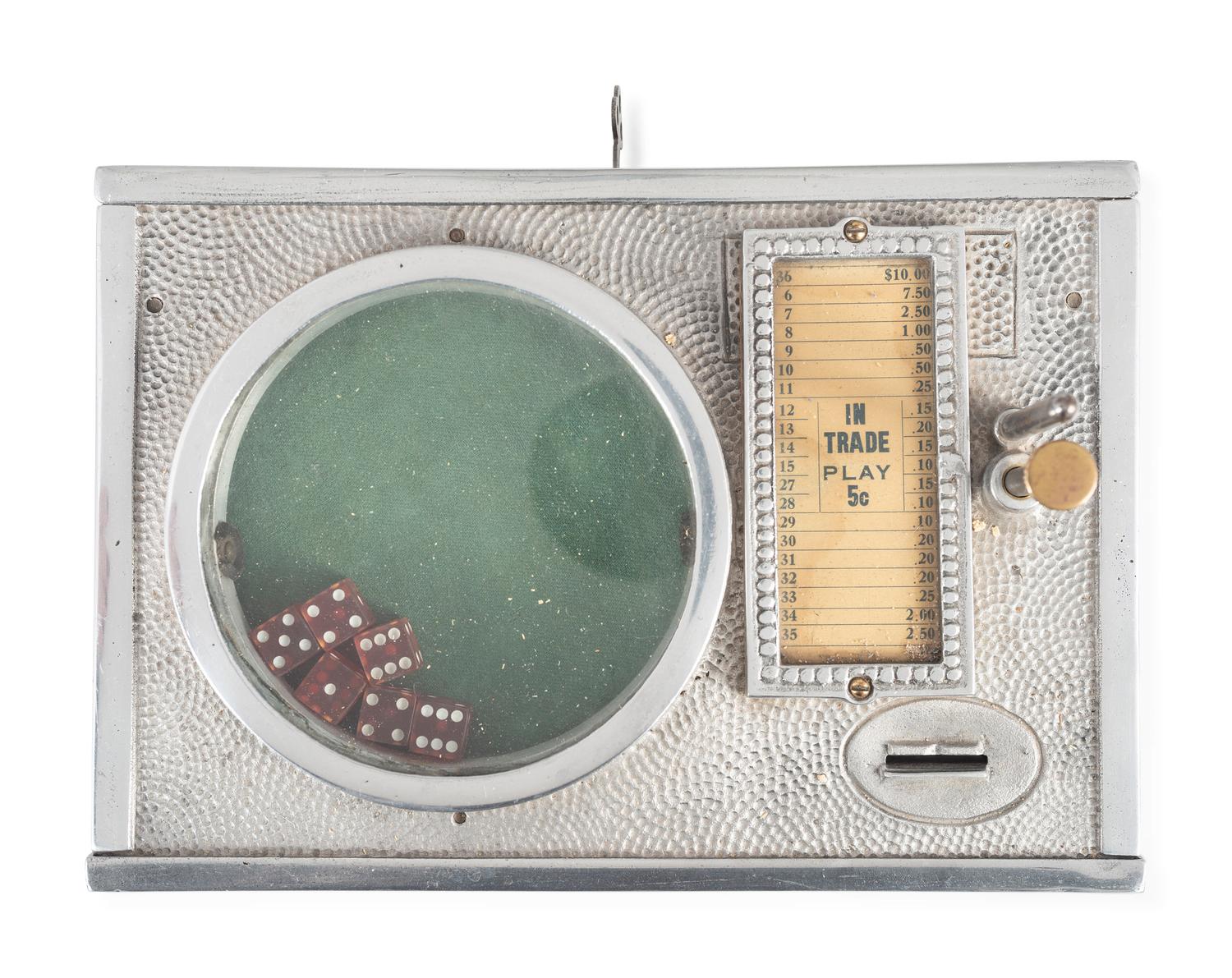 A Charles Fey 5 Cent 36 Lucky Spot Midget Dice Machine