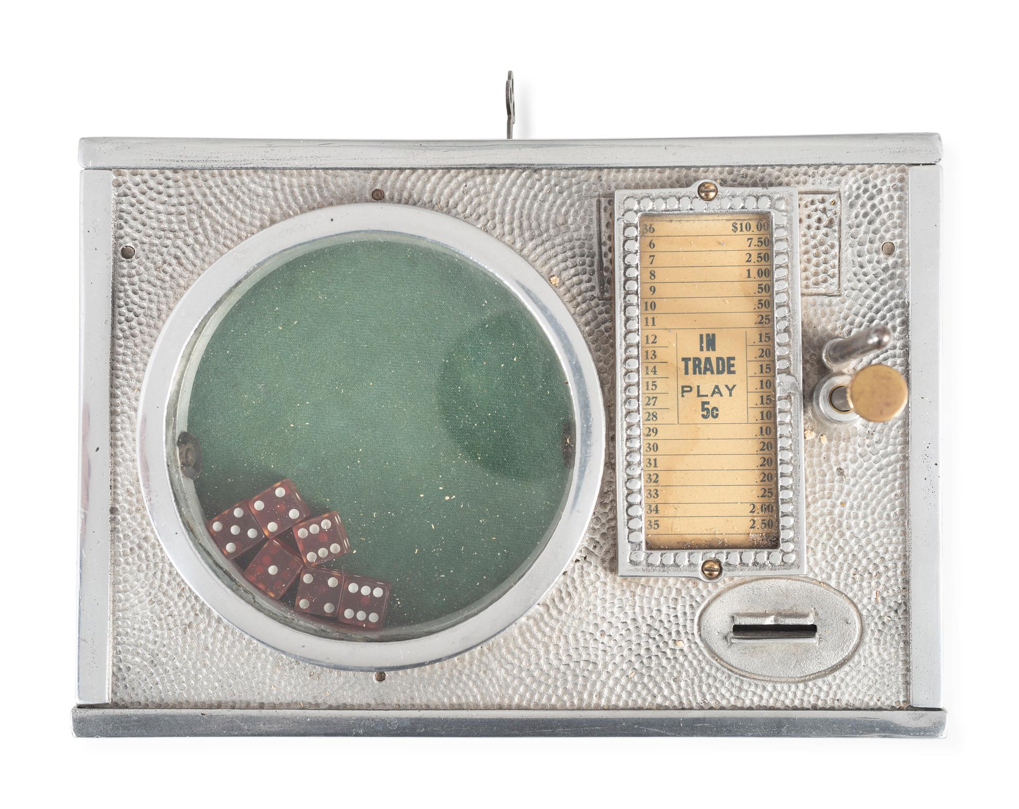 A Charles Fey 5 Cent 36 Lucky Spot Midget Dice Machine