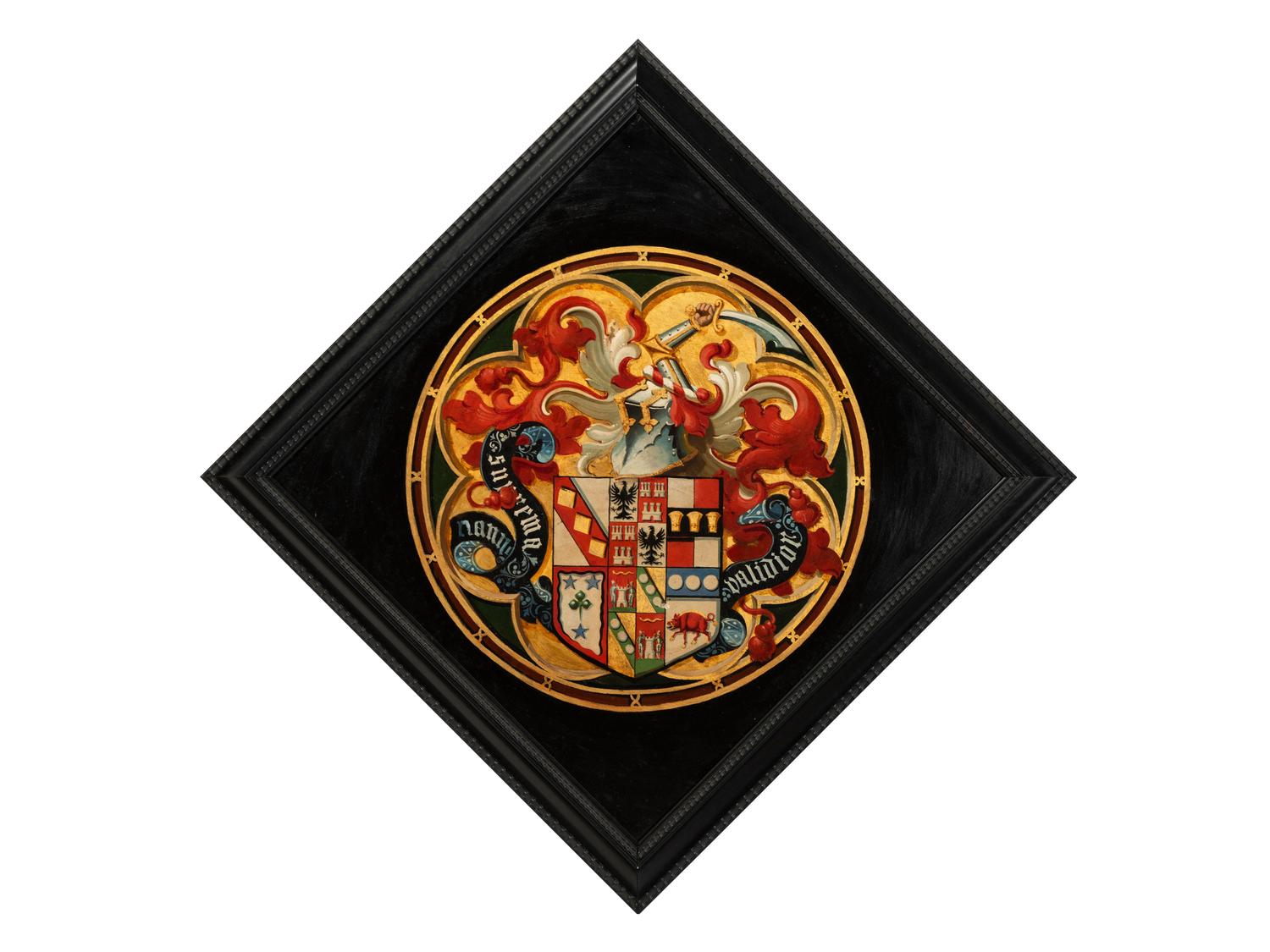 An English Painted Armorial Hatchment