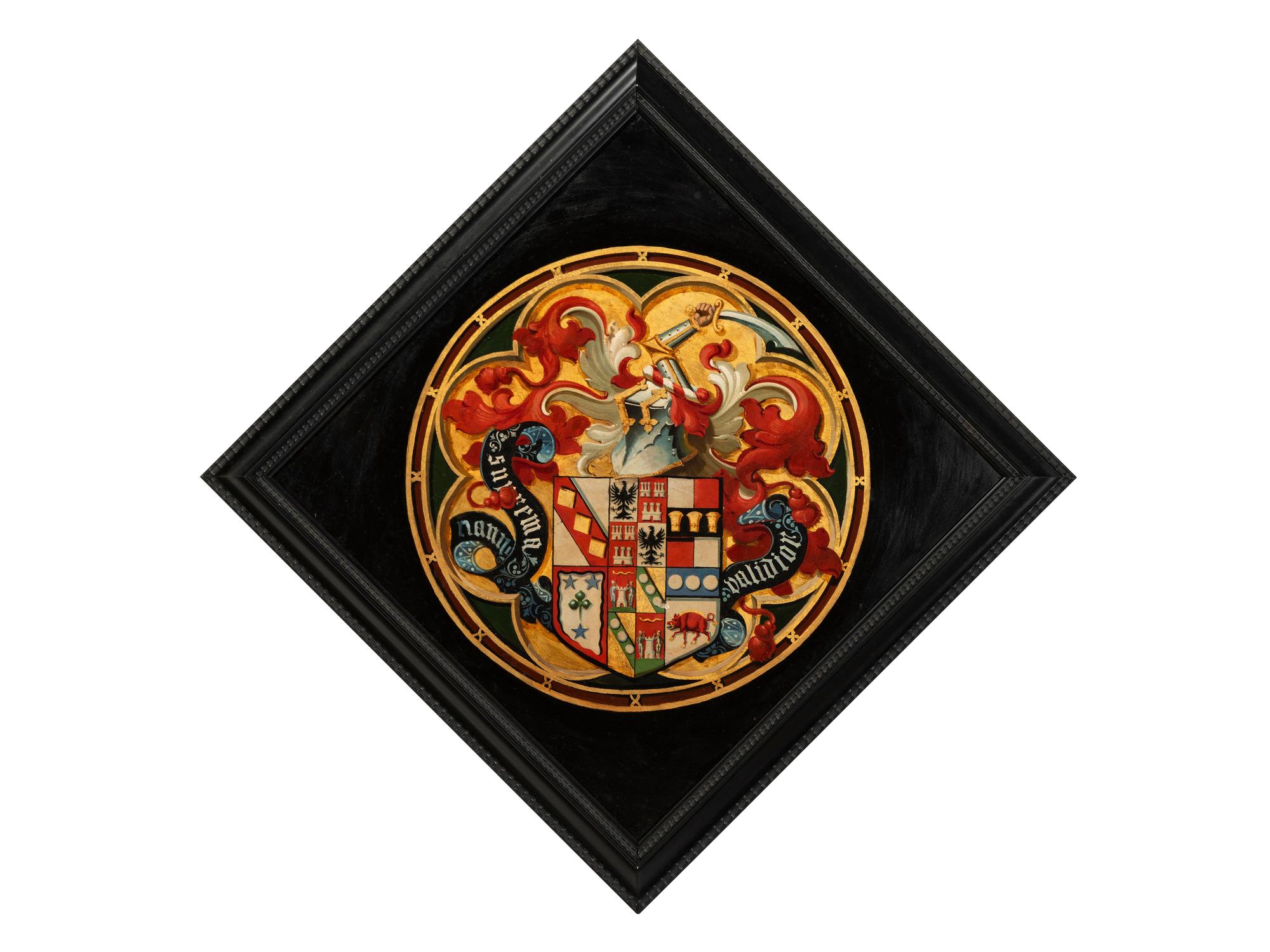 An English Painted Armorial Hatchment