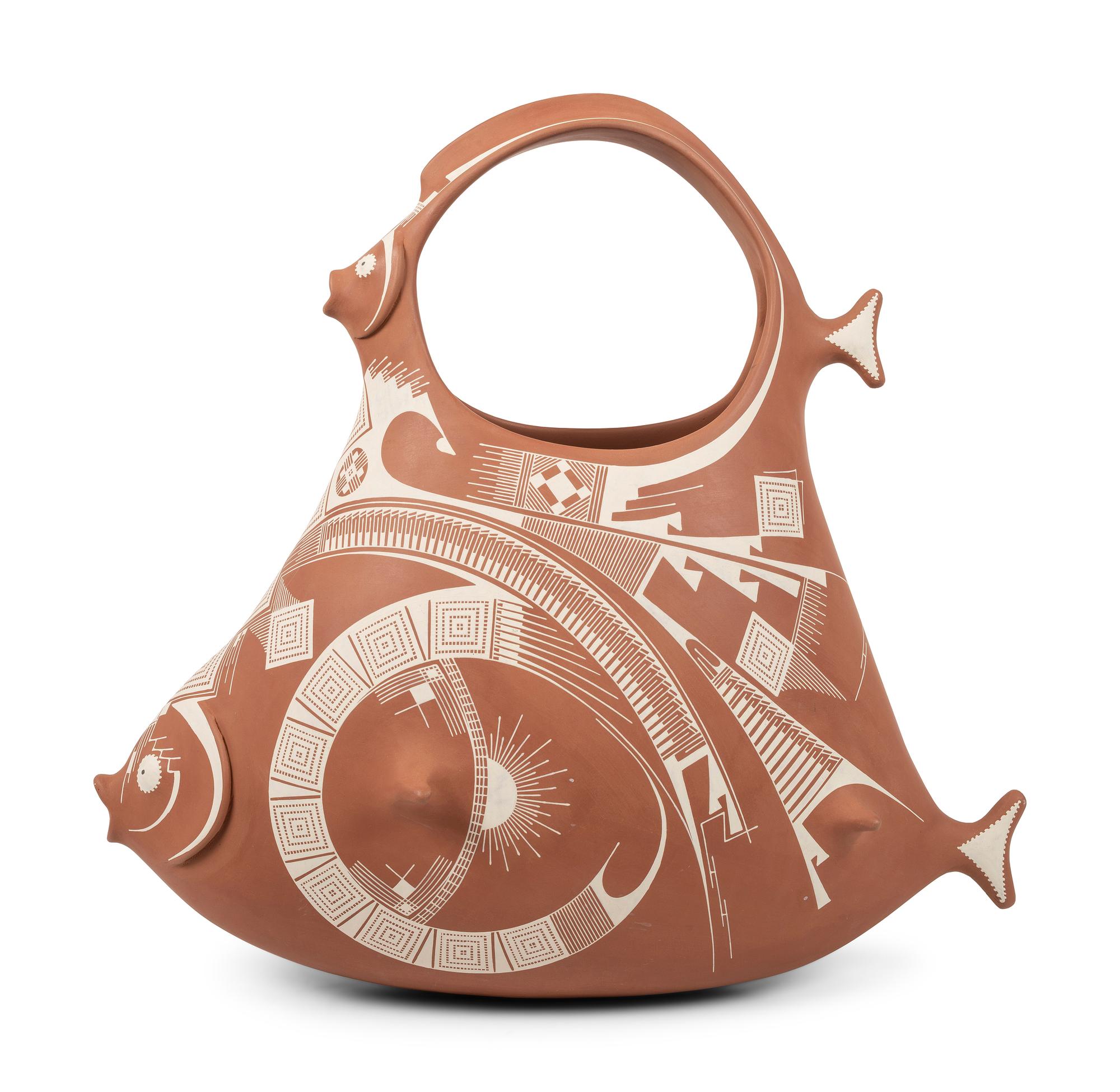 Hanging Pottery Fish Basket