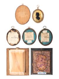 Eight Verre Eglomise Silhouette Portraits