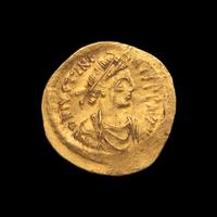 [ANCIENTS] BYZANTINE EMPIRE. Justinian I (527-565 AD). Av Tremissis (1.3 g, 16 mm)