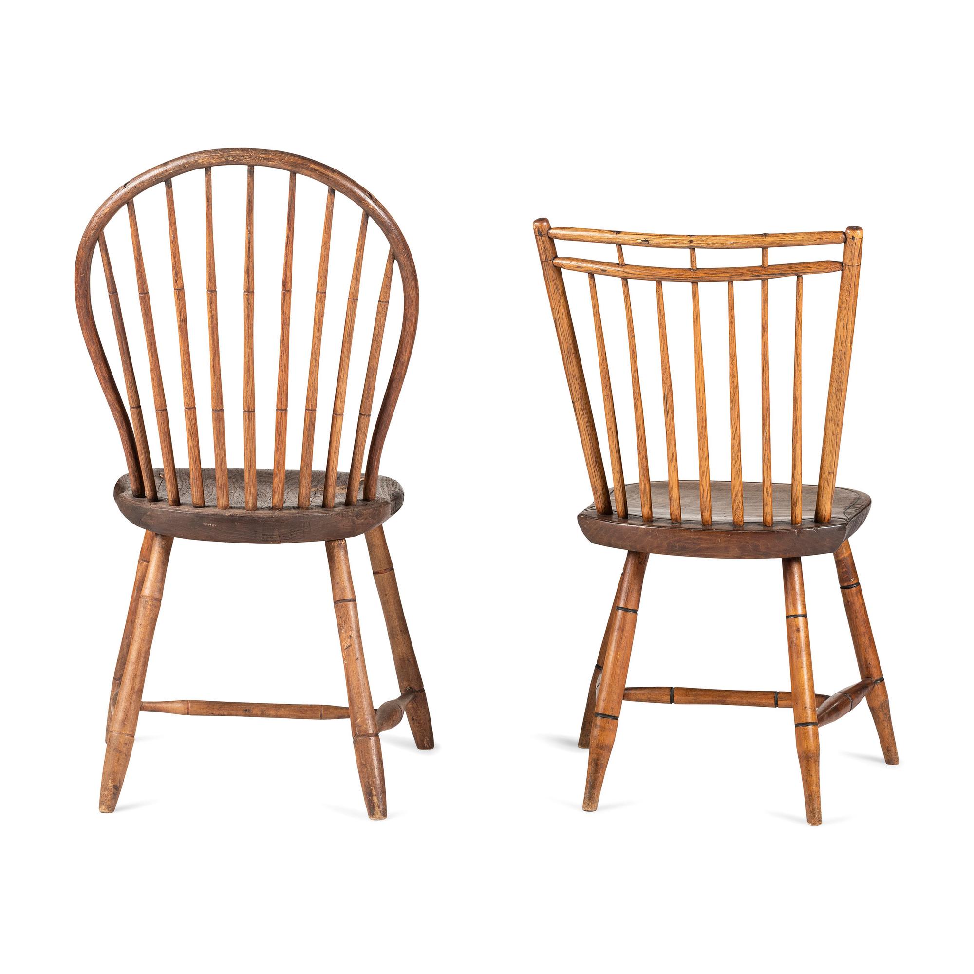 Two Spindle Back Windsor Side Chairs