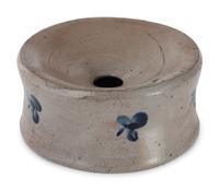 A Cobalt Decorated Stoneware Milk Pan and Spittoon