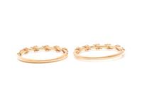 PAIR OF YELLOW GOLD AND DIAMOND BANGLE BRACELETS