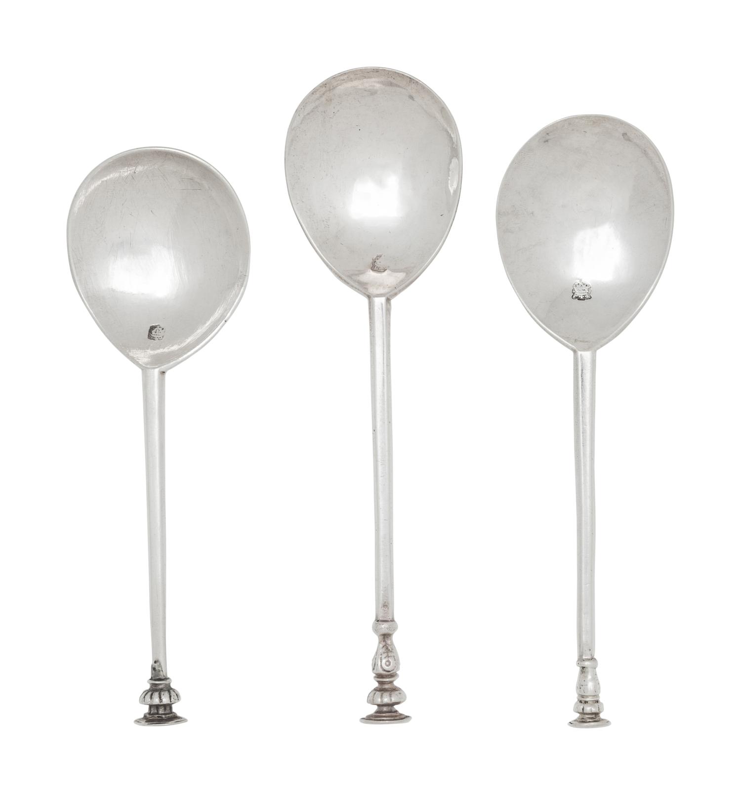 A Group of Three English Silver Seal Top Spoons