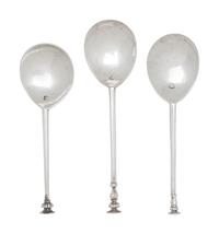 A Group of Three English Silver Seal Top Spoons